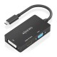 AISENS - AISENS Conversor USB-C A DVI/HDMI/VGA, USB-C/M-DVI/H-HDMI/H-VGA/H, Negro, 15cm - A109-0954